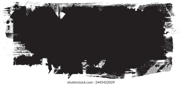 Glitch distorted grange shape . Noise grungy logo . Trendy defect error shapes . Glitched frame .Grunge textured . Distressed effect .Vector shapes