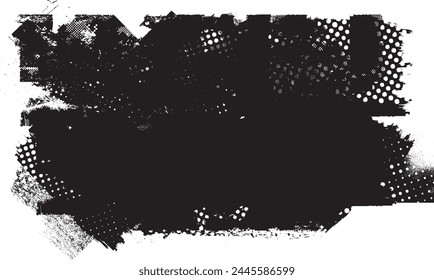 Glitch distorted grange shape . Noise grungy logo . Trendy defect error shapes . Glitched frame .Grunge textured . Distressed effect .Vector shapes