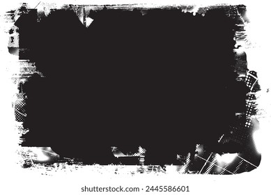 Glitch verzerrte Grange-Form. Noise Grungy Logo . Trendige Fehler-Formens . Glitched frame .Grunge strukturiert. Distressed Effect .Vektorgrafik Formen