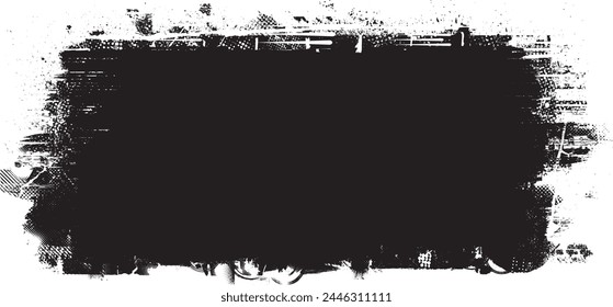Glitch distorsionado en forma de grano . Ruido grungy logo . Formas de error de defecto de moda . Marco brillante .Grunge texturizado . Formas de Vector de efecto perturbado