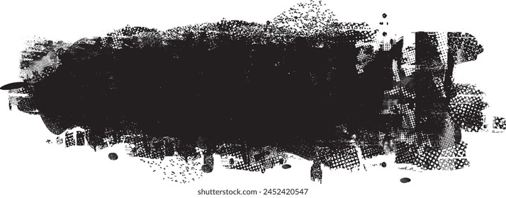 Glitch distorted grange shape . Noise grungy logo . Trendy defect error shapes . Glitched frame .Grunge textured . Distressed effect .Vector shapes