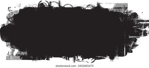 Glitch distorsionado en forma de grano . Ruido grungy logo . Formas de error de defecto de moda . Marco brillante .Grunge texturizado . Formas de Vector de efecto perturbado