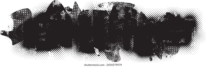 Glitch distorted grange shape . Noise grungy logo . Trendy defect error shapes . Glitched frame .Grunge textured . Distressed effect .Vector shapes