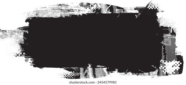 Glitch distorsionado en forma de grano . Ruido grungy logo . Formas de error de defecto de moda . Marco brillante .Grunge texturizado . Formas de Vector de efecto perturbado