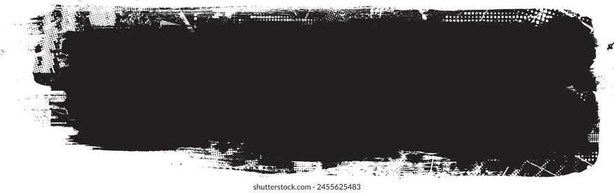 Glitch distorted grange shape . Noise grungy logo . Trendy defect error shapes . Glitched frame .Grunge textured . Distressed effect .Vector shapes