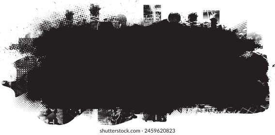 Glitch distorsionado en forma de grano . Ruido grungy logo . Formas de error de defecto de moda . Marco brillante .Grunge texturizado . Formas de Vector de efecto perturbado