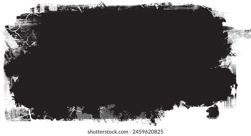 Glitch distorted grange shape . Noise grungy logo . Trendy defect error shapes . Glitched frame .Grunge textured . Distressed effect .Vector shapes