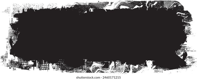 Glitch distorted grange shape . Noise grungy logo . Trendy defect error shapes . Glitched frame .Grunge textured . Distressed effect .Vector shapes