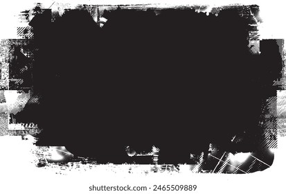 Glitch verzerrte Grange-Form. Noise Grungy Logo . Trendige Fehler-Formens . Glitched frame .Grunge strukturiert. Distressed Effect .Vektorgrafik Formen
