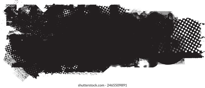 Glitch distorted grange shape . Noise grungy logo . Trendy defect error shapes . Glitched frame .Grunge textured . Distressed effect .Vector shapes