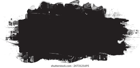Glitch distorted grange shape . Noise grungy logo . Trendy defect error shapes . Glitched frame .Grunge textured . Distressed effect .Vector shapes