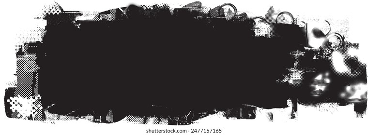 Glitch distorted grange shape . Noise grungy logo . Trendy defect error shapes . Glitched frame .Grunge textured . Distressed effect .Vector shapes