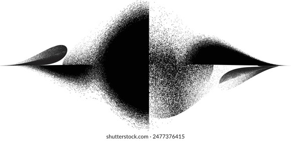 Glitch distorted grange shape . Noise grungy logo . Trendy defect error shapes . Glitched frame .Grunge textured . Distressed effect .Vector shapes