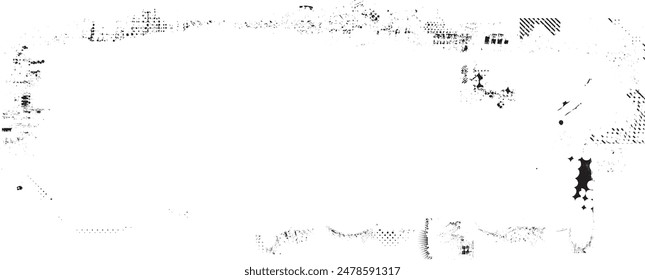 Glitch distorted grange shape . Noise grungy logo . Trendy defect error shapes . Glitched frame .Grunge textured . Distressed effect .Vector shapes