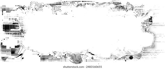Glitch verzerrte Grange-Form. Noise Grungy Logo . Trendige Fehler-Formens . Glitched frame .Grunge strukturiert. Distressed Effect .Vektorgrafik Formen