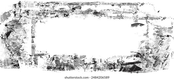 Glitch distorsionado en forma de grano . Ruido grungy logo . Formas de error de defecto de moda . Marco brillante .Grunge texturizado . Formas de Vector de efecto perturbado