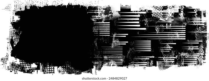 Glitch verzerrte Grange-Form. Noise Grungy Logo . Trendige Fehler-Formens . Glitched frame .Grunge strukturiert. Distressed Effect .Vektorgrafik Formen
