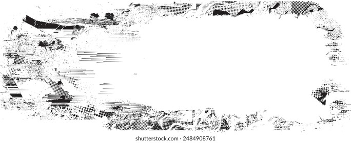 Glitch verzerrte Grange-Form. Noise Grungy Logo . Trendige Fehler-Formens . Glitched frame .Grunge strukturiert. Distressed Effect .Vektorgrafik Formen