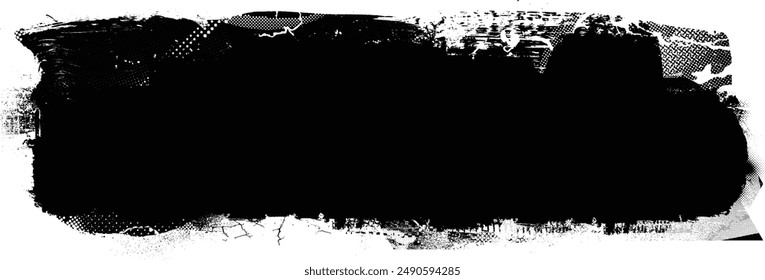 Glitch distorted grange shape . Noise grungy logo . Trendy defect error shapes . Glitched frame .Grunge textured . Distressed effect .Vector shapes