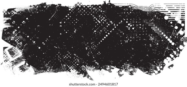 Glitch distorsionado en forma de grano . Ruido grungy logo . Formas de error de defecto de moda . Marco brillante .Grunge texturizado . Formas de Vector de efecto perturbado