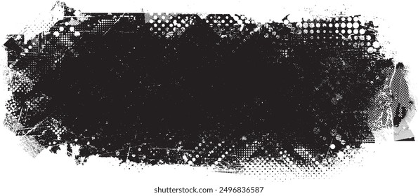 Glitch distorted grange shape . Noise grungy logo . Trendy defect error shapes . Glitched frame .Grunge textured . Distressed effect .Vector shapes