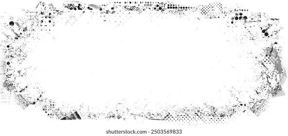 Glitch distorted grange shape . Noise grungy logo . Trendy defect error shapes . Glitched frame .Grunge textured . Distressed effect .Vector shapes