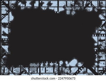 Fondo de fondo de grieta distorsionado. El ruido destruyó la textura. Formas de error de defecto de moda . textura gruesa. Efecto perturbado .Formas vectoras con un tono de dos puntos de semitono textura de impresión de pantalla.