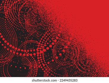 Glitch distorted grunge background . Noise destroyed texture . Trendy defect error shapes . grunge texture . Distressed effect .Vector shapes with a duo tone halftone dots screen print texture.