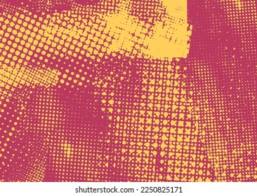 Fondo de fondo de grieta distorsionado. El ruido destruyó la textura. Formas de error de defecto de moda . textura gruesa. Efecto perturbado .Formas vectoras con un tono de dos puntos de semitono textura de impresión de pantalla.