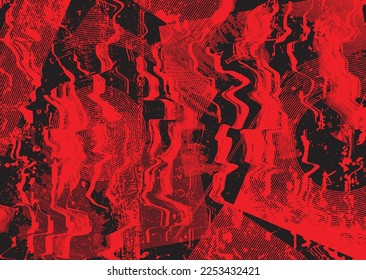 Fondo de fondo de grieta distorsionado. El ruido destruyó la textura. Formas de error de defecto de moda . textura gruesa. Efecto perturbado .Formas vectoras con un tono de dos puntos de semitono textura de impresión de pantalla.