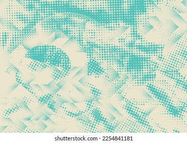 Fondo de fondo de grieta distorsionado. El ruido destruyó la textura. Formas de error de defecto de moda . textura gruesa. Efecto perturbado .Formas vectoras con un tono de dos puntos de semitono textura de impresión de pantalla.