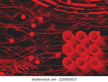 Glitch distorted grunge background . Noise destroyed texture . Trendy defect error shapes . grunge texture . Distressed effect .Vector shapes with a duo tone halftone dots screen print texture.
