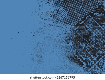 Glitch distorted grunge background . Noise destroyed texture . Trendy defect error shapes . grunge texture . Distressed effect .Vector shapes with a duo tone halftone dots screen print texture.
