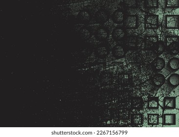 Glitch distorted grunge background . Noise destroyed texture . Trendy defect error shapes . grunge texture . Distressed effect .Vector shapes with a duo tone halftone dots screen print texture.