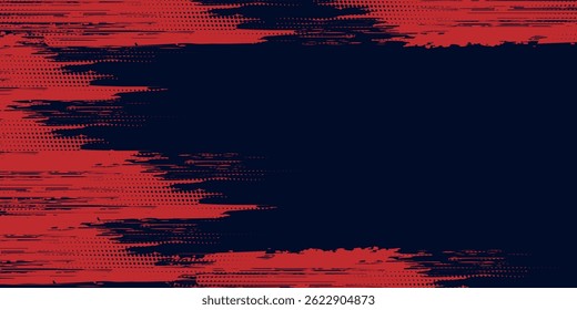 Glitzer verzerrter farbiger Hintergrund. Lärm zerstörte Textur. Rote Halbton Punkte blaue Farbe Muster Farbverlauf farbigen Textur Hintergrund.