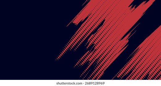 Glitch distorsionado fondo grunge. El ruido destruyó la textura. Fondo de textura grunge degradado de puntos semitono rojo. Vector eps10