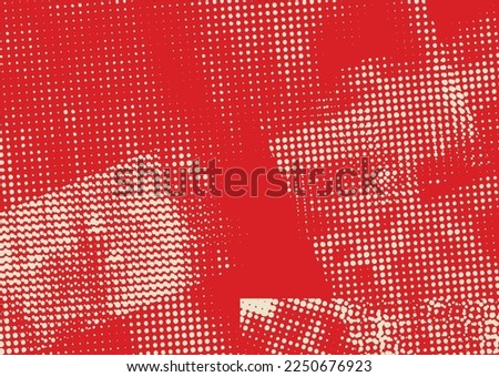 Glitch distorted grunge background . Noise destroyed texture . Trendy defect error shapes . grunge texture . Distressed effect .Vector shapes with a duo tone halftone dots screen print texture.