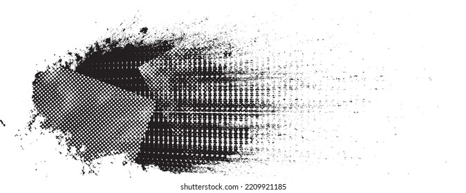 Glitch distorted grunge layer  . Noise destroyed texture . Trendy defect error shapes . Overlay grunge texture . Distressed effect .Vector shapes with a halftone dots screen print texture.