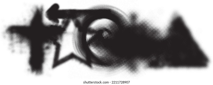 Capa de grifo distorsionada con destello. El ruido destruyó la textura. Formas de error de defecto de moda . Textura de fondo. Efecto perturbado .Formas vectoras con una textura de impresión de pantalla de puntos de medio tono.