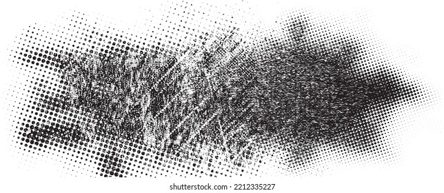 Glitch verzerrte Grunge-Schicht . Rauschen zerstörte Textur. Trendy Defaultformen . Overlay Grunge Textur . Distressed effect .Vector formt mit einer Siebdrucktextur mit Halbton-Punkten.