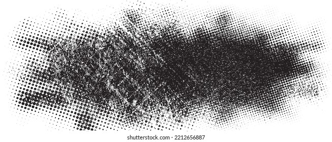 Glitch distorted grunge layer  . Noise destroyed texture . Trendy defect error shapes . Overlay grunge texture . Distressed effect .Vector shapes with a halftone dots screen print texture.