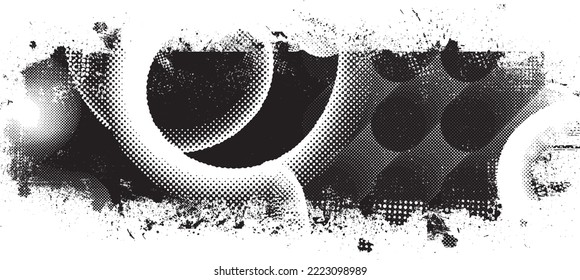 Glitch distorted grunge layer  . Noise destroyed texture . Trendy defect error shapes . Overlay grunge texture . Distressed effect .Vector shapes with a halftone dots screen print texture.