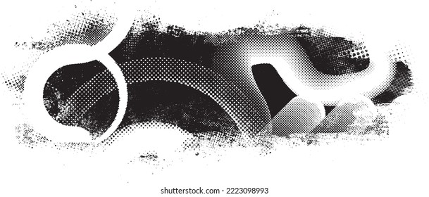 Glitch verzerrte Grunge-Schicht . Rauschen zerstörte Textur. Trendy Defaultformen . Overlay Grunge Textur . Distressed effect .Vector formt mit einer Siebdrucktextur mit Halbton-Punkten.