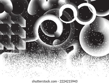 Glitch verzerrte Grunge-Schicht . Rauschen zerstörte Textur. Trendy Defaultformen . Overlay Grunge Textur . Distressed effect .Vector formt mit einer Siebdrucktextur mit Halbton-Punkten.