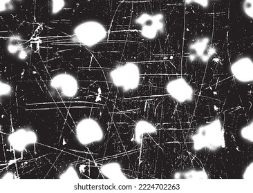 Glitch distorted grunge layer  . Noise scratched texture . Trendy textured shapes . Overlay grunge texture . Distressed effect .Vector shapes with a halftone dots and scratches. Screen print texture.