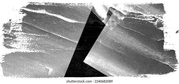 Capa de grifo distorsionada con destello. El ruido destruyó la textura. Formas de error de defecto de moda . Textura de fondo. Efecto perturbado .Formas vectoras con una textura de impresión de pantalla de puntos de medio tono.