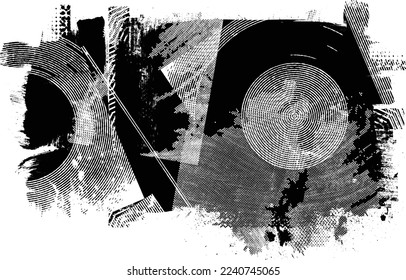 Capa de grifo distorsionada con destello. El ruido destruyó la textura. Formas de error de defecto de moda . Textura de fondo. Efecto perturbado .Formas vectoras con una textura de impresión de pantalla de puntos de medio tono.