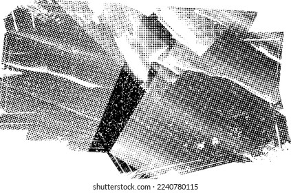 Glitch verzerrte Grunge-Schicht . Rauschen zerstörte Textur. Trendy Defaultformen . Overlay Grunge Textur . Distressed effect .Vector formt mit einer Siebdrucktextur mit Halbton-Punkten.