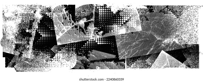 Glitch verzerrte Grunge-Schicht . Rauschen zerstörte Textur. Trendy Defaultformen . Overlay Grunge Textur . Distressed effect .Vector formt mit einer Siebdrucktextur mit Halbton-Punkten.