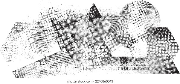 Glitch verzerrte Grunge-Schicht . Rauschen zerstörte Textur. Trendy Defaultformen . Overlay Grunge Textur . Distressed effect .Vector formt mit einer Siebdrucktextur mit Halbton-Punkten.